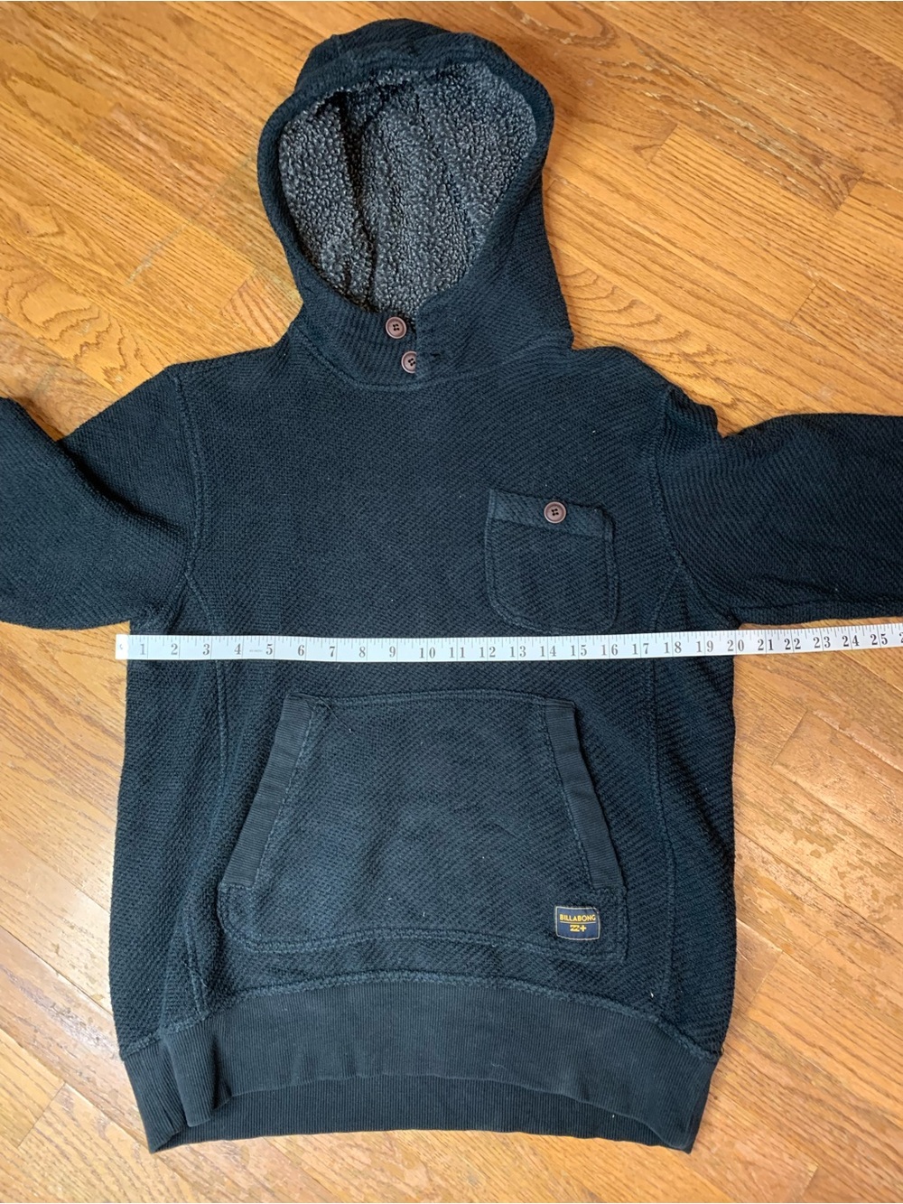 Billabong Surfplus Fleece Lined Pullover Hoodie Dark Charcoal Men's Size Small - Picture 6 of 7